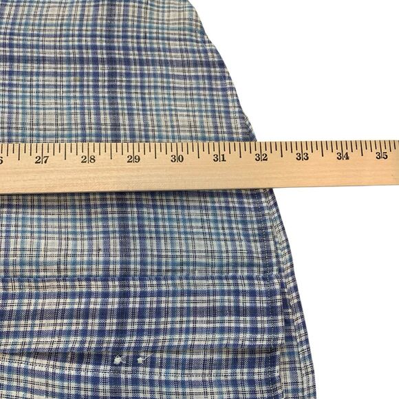 Turnbury Mens Plaid Button Front Shirt 100% European Linen XL Preppy VTG - Picture 7 of 10